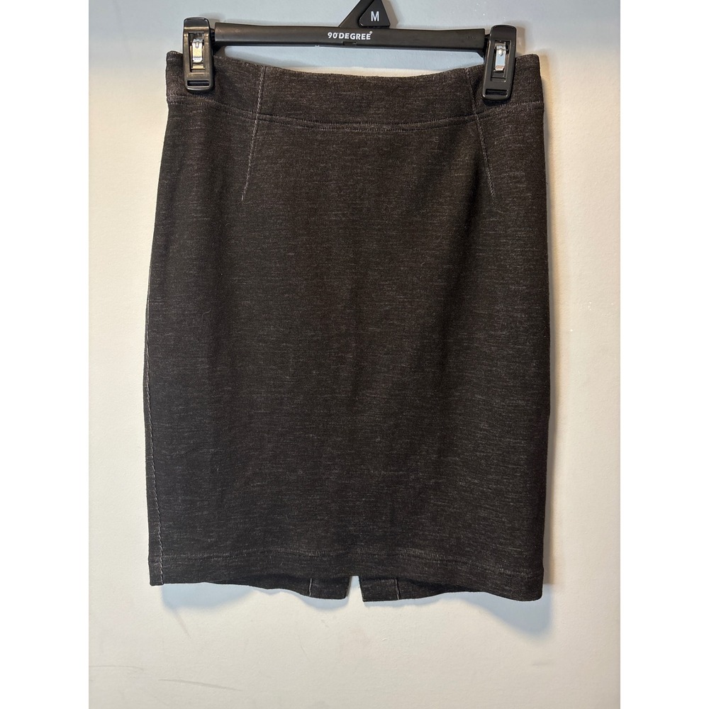 Club Monaco Womens Charcoal Grey Wool Blend Knit Pencil Skirt Exposed Zip Size 0